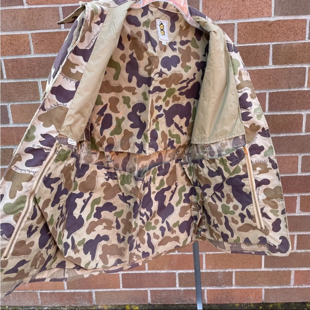 Bob Allen Ducks Unlimited Maynard Reese Hunting Coat Med Camo Jacket 1978 USA LH - Picture 5 of 16
